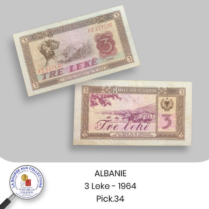 ALBANIE  -  3 LEKE 1964 - Pick. 34