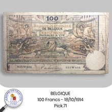 Charger l&#39;image dans la galerie, BELGIQUE - 100 FRANCS 18/10/1914 - Pick.71
