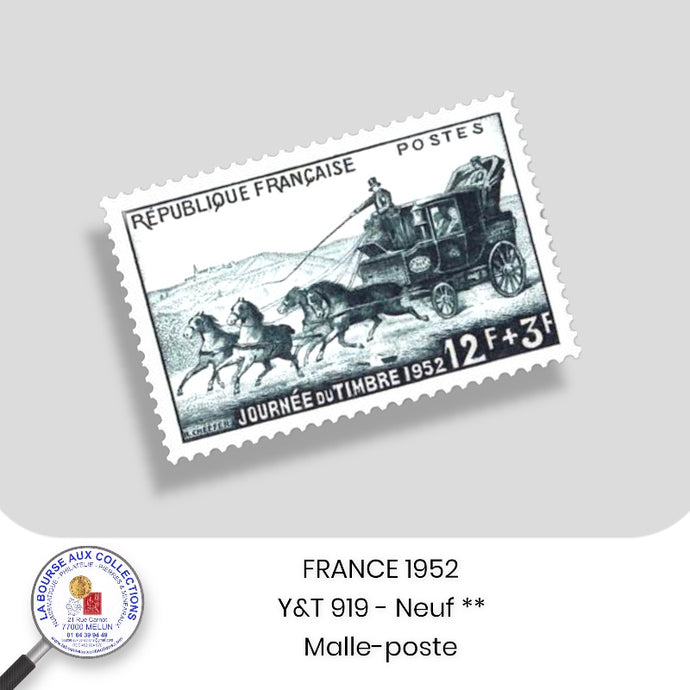 1952 - Y&T 919 - Journée du timbre / Malle-poste - Neuf **
