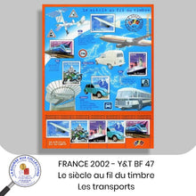 Charger l&#39;image dans la galerie, 2002 - BF N° 47 - Le siècle au fil du timbre : transports - Neufs **
