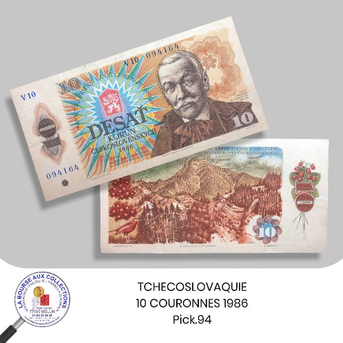 TCHECOSLOVAQUIE - 10 COURONNES 1986 - Pick.94
