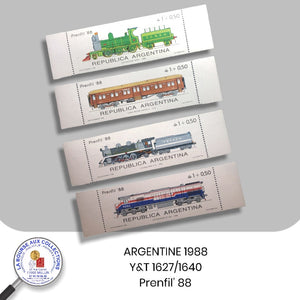 ARGENTINE 1988 - Y&T 1627/1630 - Prenfil '88 - Neuf **