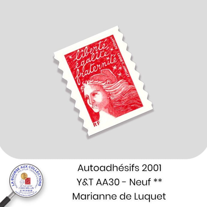 2001 - Autoadhésifs -  Y&T n°  AA 30 (3419) - Marianne de Luquet - Neuf **