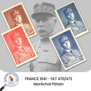 1941 - Y&T 470/473 - Maréchal Pétain  - Neuf **