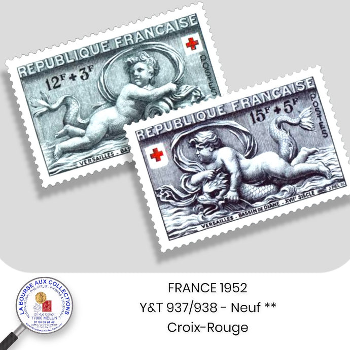 1952 - Y&T 937/938 - Au profit de la croix-rouge / Bassin de Diane à Versailles - Neuf **