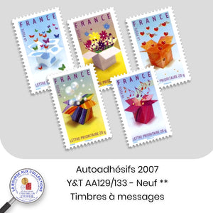 2007 - Autoadhésifs -  Y&T n° AA 129/133 (4082/4086) - Timbres à messages - Neufs **