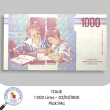 Charger l&#39;image dans la galerie, ITALIE - 1 000 LIRE - 03/10/1980 - Pick.114c - NEUF / UNC
