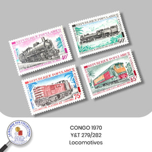 CONGO 1970 - Y&T 279/282 - Locomotives  – Neufs **