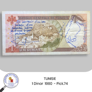 TUNISIE - 1 Dinar  1980  - Pick.74