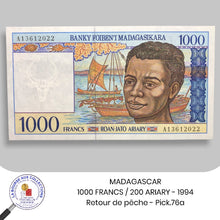 Charger l&#39;image dans la galerie, MADAGASCAR - 1000 Francs/200 Ariary - 1994 - Pick.76a
