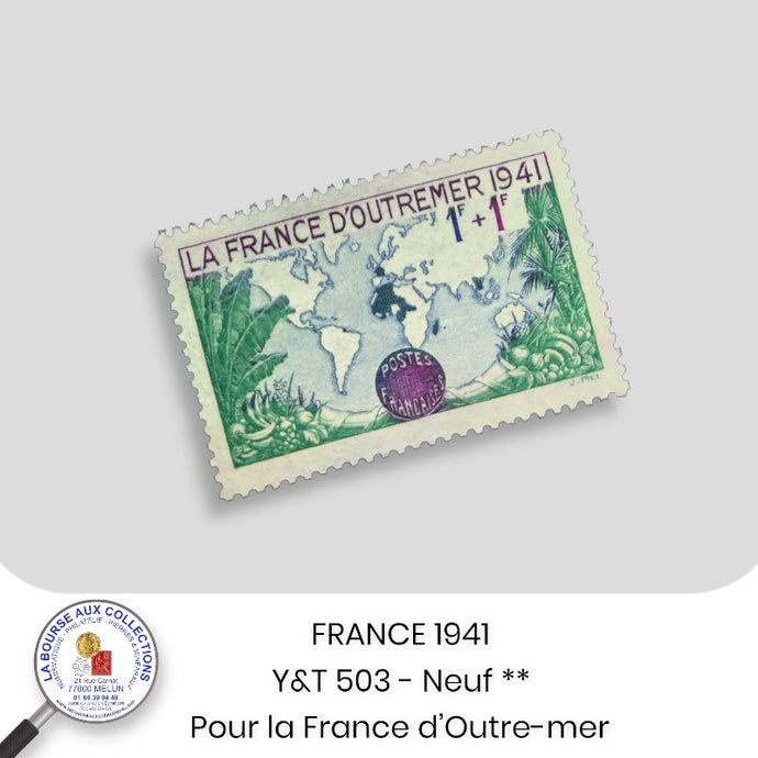 1941 - Y&T 503 - Pour la France d'Outre-Mer - Neuf **