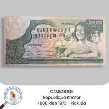 Charger l&#39;image dans la galerie, CAMBODGE, République Khmer - 1 000 Riels 1973 - Pick.16a - NEUF / UNC
