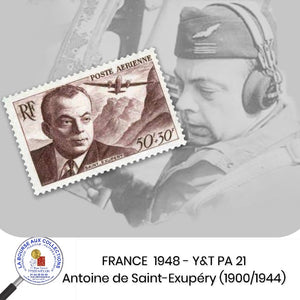 1948 - Y&T PA 21 - Antoine de Saint-Exupéry (1900/1944) - Brun-lilas - NEUF **