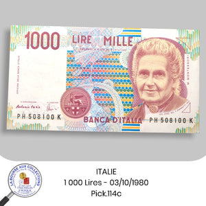 ITALIE - 1 000 LIRE - 03/10/1980 - Pick.114c - NEUF / UNC
