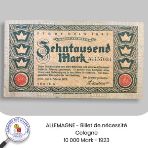ALLEMAGNE - Billet de nécessité / Cologne - 10 000 Mark - 1923