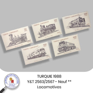 TURQUIE 1988 - Y&T 2563/2567 - Locomotives - Neuf **