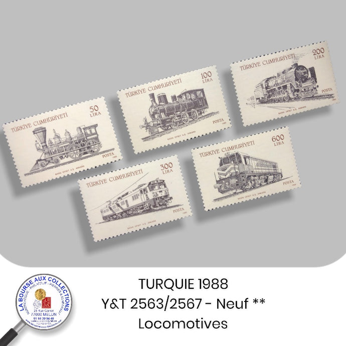 TURQUIE 1988 - Y&T 2563/2567 - Locomotives - Neuf **