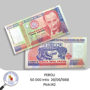 PEROU - 50 000 Intis  28/06/1988  - Pick.142 - NEUF/UNC