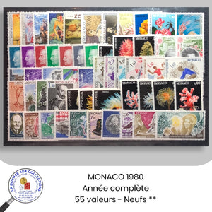 MONACO - 1980 - Année Complète - Timbres neufs **