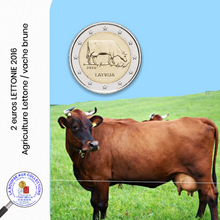 Charger l&#39;image dans la galerie, 2 euro LETTONIE 2016 - Agriculture Lettone / Vache brune
