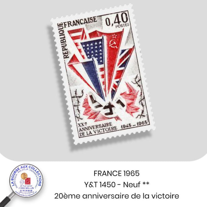 1965 - Y&T 1450 - 20ème anniversaire de la Victoire - Neuf **