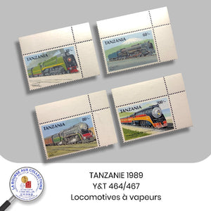 TANZANIE 1989 - Y&T 464/467 - Locomotives à vapeur - Neuf **