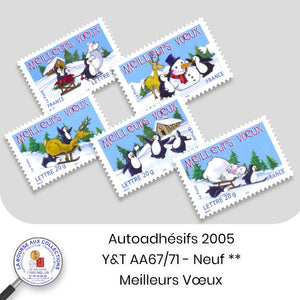 2005 - Autoadhésifs -  Y&T n° AA 67/71 - Meilleurs Vœux - Neuf **
