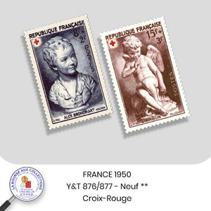 1950 - Y&T 876/877 - Au profit de la croix-rouge / Sculpture - Neufs **
