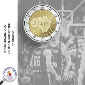 2 euro LITUANIE 2022 - 100 ans du Basket-Ball en Lituanie.