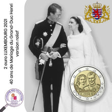 Charger l&#39;image dans la galerie, 2 euro LUXEMBOURG 2021 - 40e anniversaire du mariage du grand-duc Henri, 2 versions
