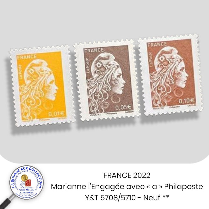 2022 - YT 5708/5710 - Marianne l'engagée 2022 avec 
