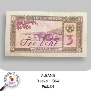 ALBANIE  -  3 LEKE 1964 - Pick. 34