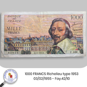 1000 FRANCS Richelieu type 1953 - 03/02/1955 - Fay.42/10