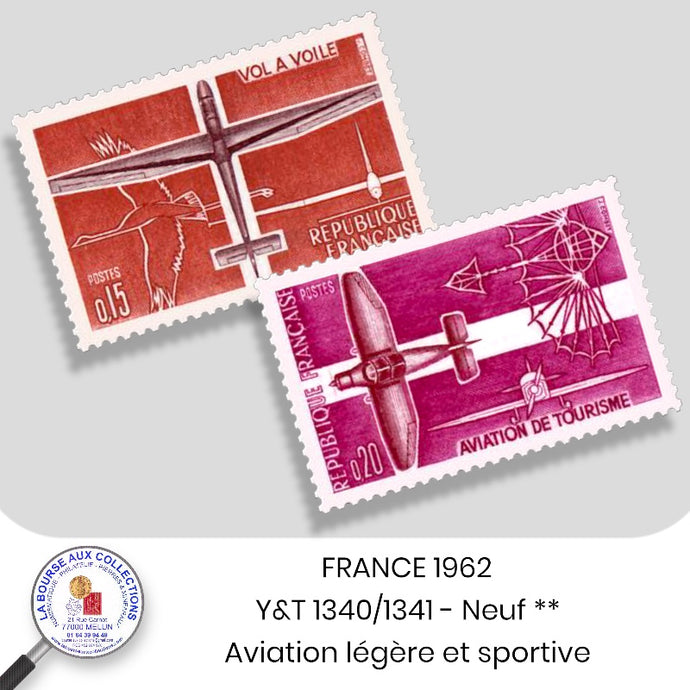 1962 - Y&T 1340/1341 -Aviation légère et sportive - Neuf **