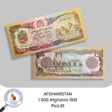 Charger l&#39;image dans la galerie, AFGHANISTAN - 1 000 Afghanis 1991 - Pick.61 - NEUF / UNC
