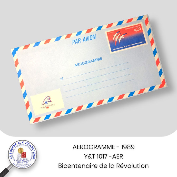 AEROGRAMME - 1989 - Y&T 1017-AER - 4 F. 20 Bicentenaire de la Révolution - NEUF **