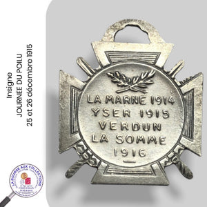 Insigne - JOURNEE DU POILU 25 et 26 décembre 1915
