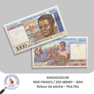 MADAGASCAR - 1000 Francs/200 Ariary - 1994 - Pick.76a
