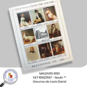 MALDIVES 1993 - Y&T 1590/1597 - Oeuvres de Louis David  - NEUF **