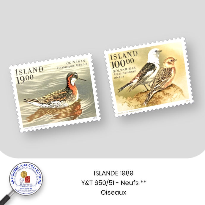 ISLANDE 1989 - Y&T 650/51 - Oiseaux - Neufs **