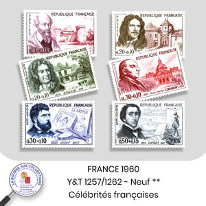 1960 - Y&T 1257/1262 - Célébrités Françaises - Neuf **