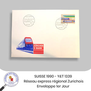 SUISSE 1990 - Y&T 1339 - Trains  - Enveloppes 1er Jour