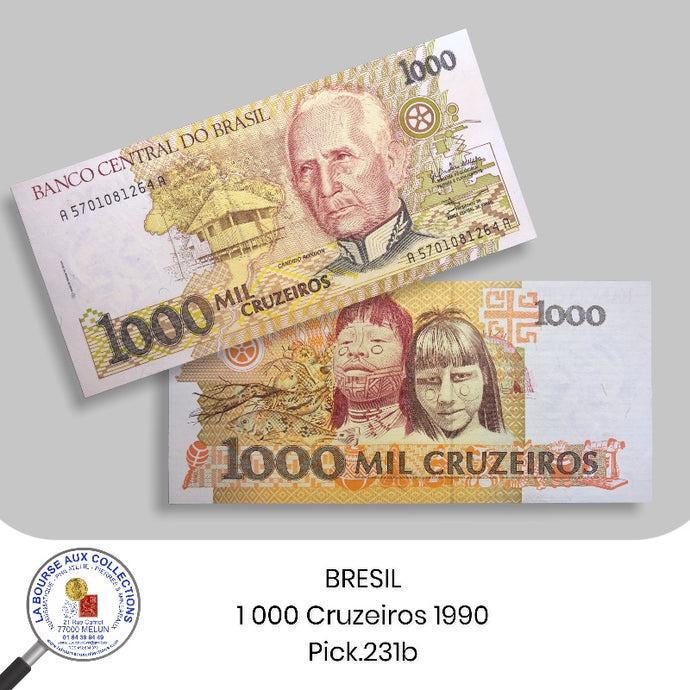 BRESIL - 1 000 CRUZEIROS- 1990 - Pick.231b - NEUF / UNC