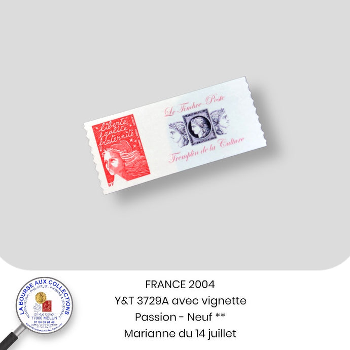 Personnalisés 2004 - Y&T 3729A - Timbre autoadhésif Marianne du 14 Juillet / Vignettes Passion - NEUFS **