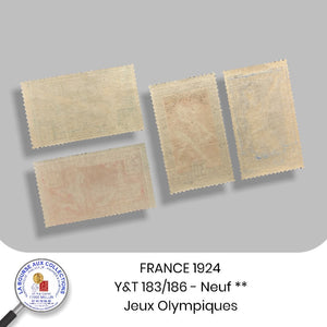 FRANCE 1924 - Y&T n° 183/186 - Jeux Olympiques de Paris - Neuf **