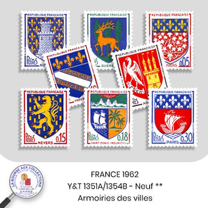 1962 - Y&T 1351A/1354B - Armoiries de villes - Neuf **