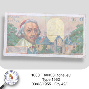 1000 FRANCS Richelieu type 1953 - 03/03/1955 - Fay.42/11