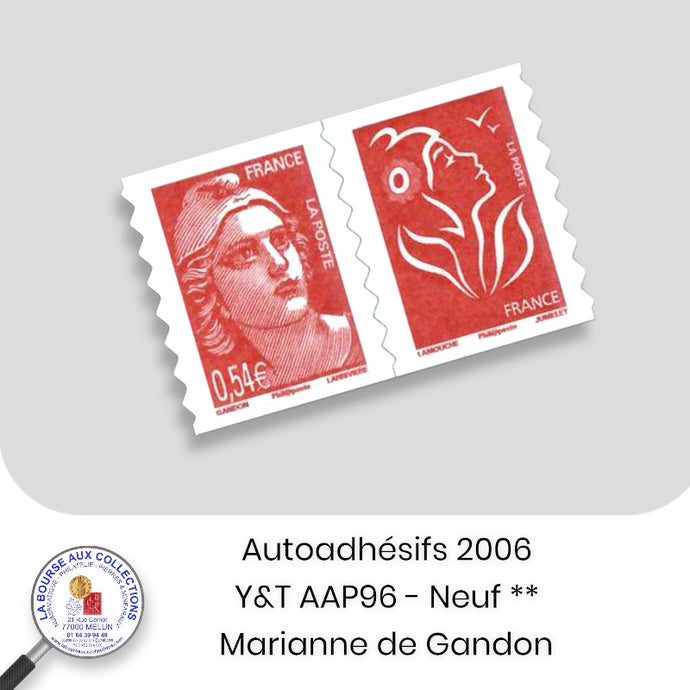 2006 - Autoadhésifs -  Y&T n° AA P96 (3977 + 3744) - Marianne de Gandon - Neuf **
