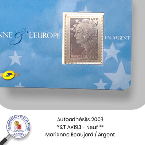 2008 - Autoadhésifs -  Y&T n° AA 193 (4242) - Marianne de Beaujard (Argent 999‰) - Neufs **