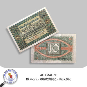 ALLEMAGNE - 10 Mark - 06/02/1920 - Pick.67a